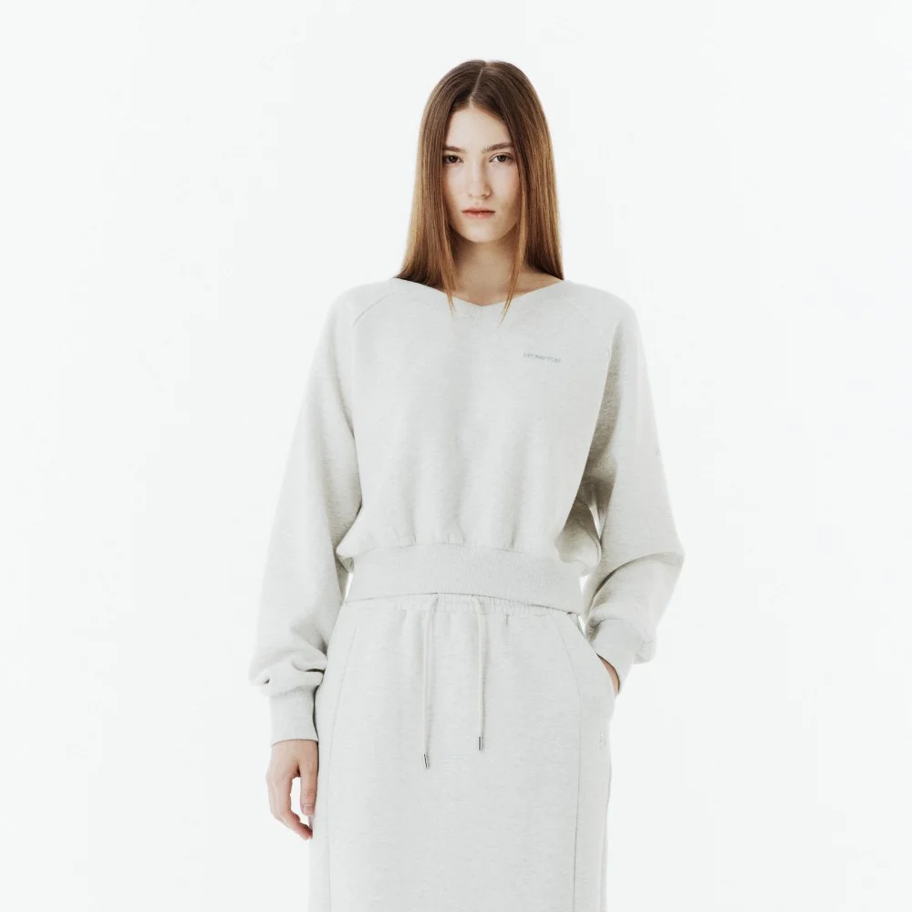 W V-NECK SWEATSHIRT - OATMEAL (P263WSW161)
