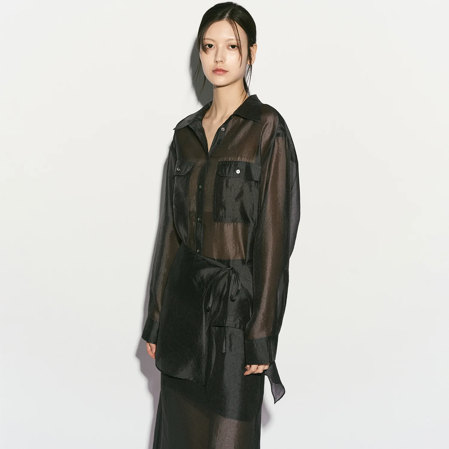 SHEER CUPRO SHIRTS MIDNIGHT NAVY