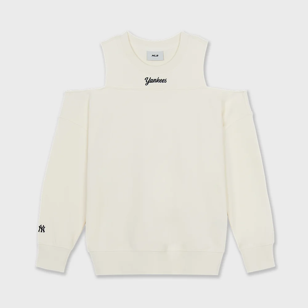 女裝 基本款 運動風 鏤空 肩部 衛衣 NY (Cream)