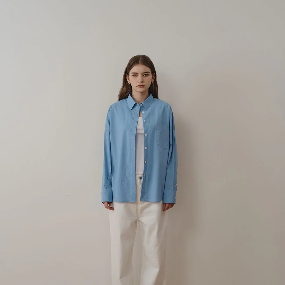 Natural Crisp Cotton Shirt (Blue)