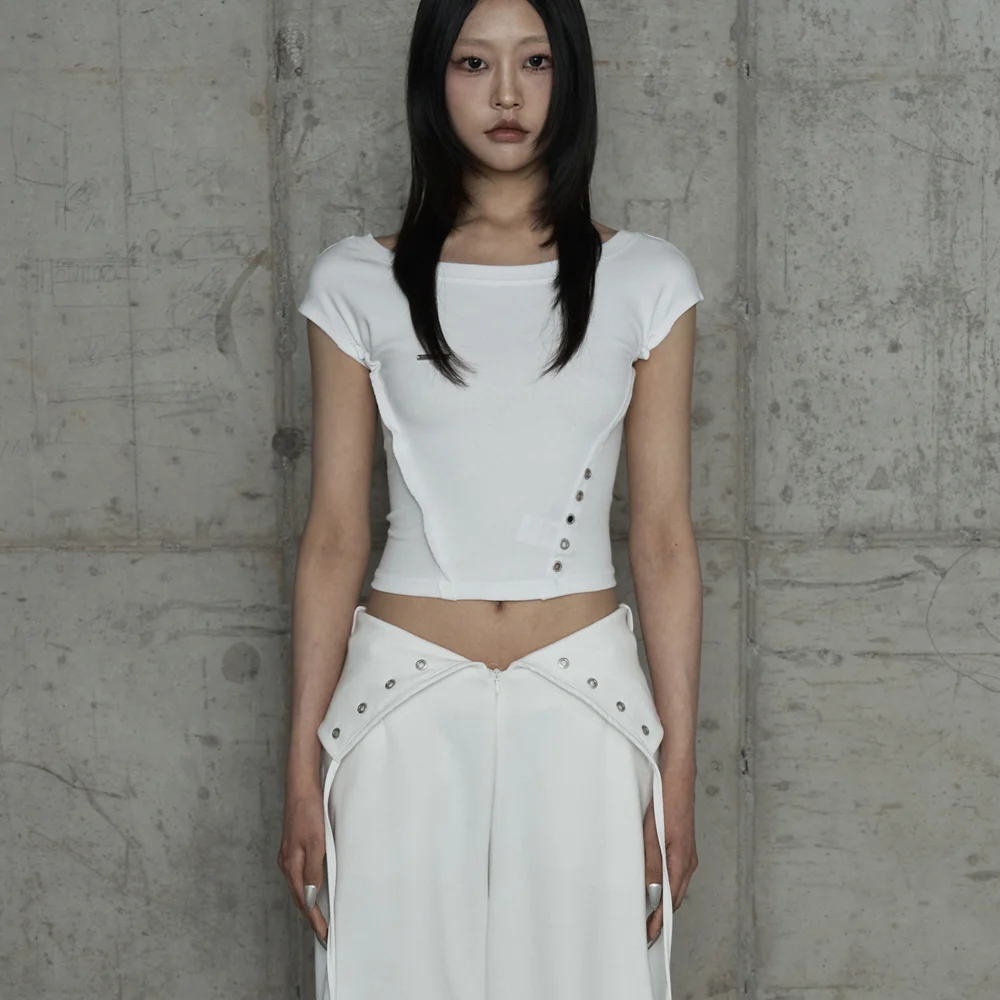 Pigment Damage Panel Short Top (Ivory)