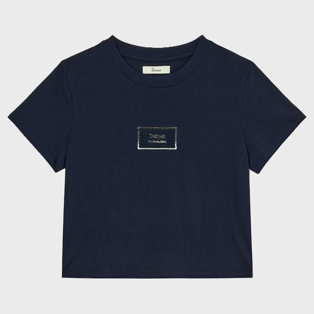 LACED PATCH T-SHIRT IN NAVY
