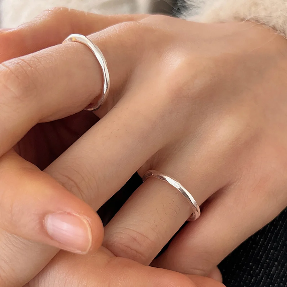 silver925 matt slim ring