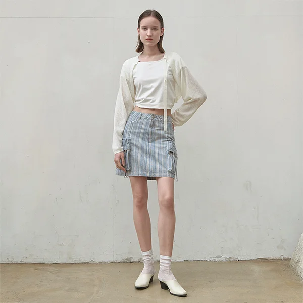 OUT POCKET DENIM SKIRT(SK-4929)