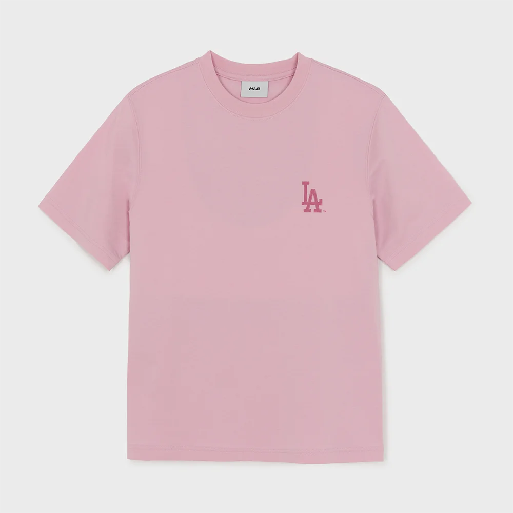 復古 運動風 Cursive 圖案 短袖 T恤 LA (Mg.Pink)