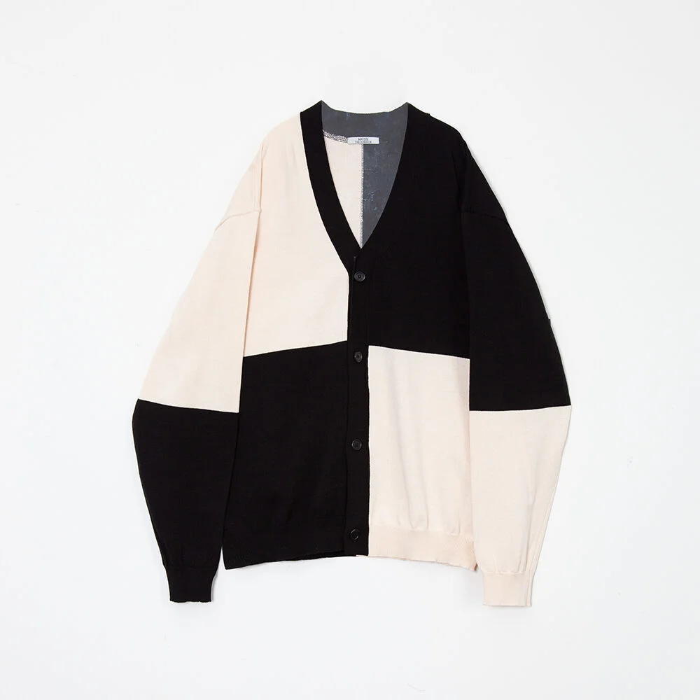 BLOCK CARDIGAN CREAM