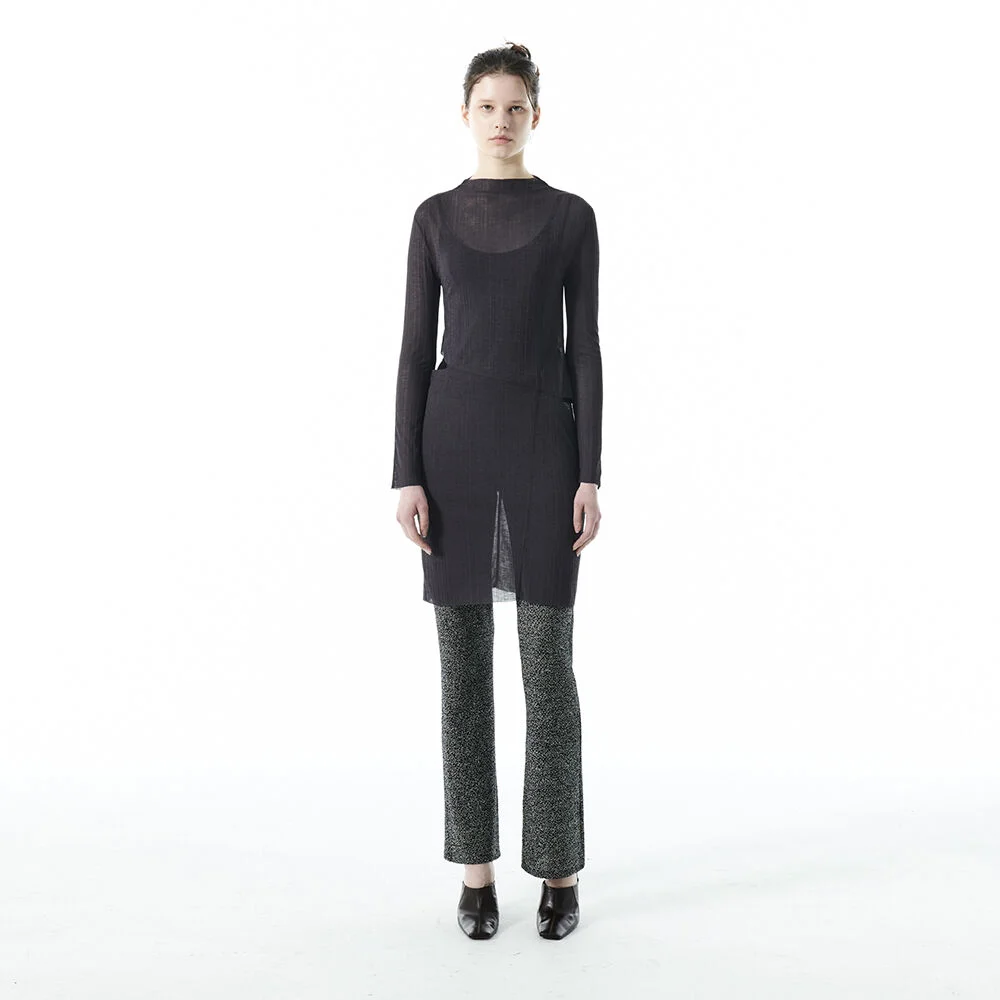 SEAMLINE SHEER LAYERED DRESS KS