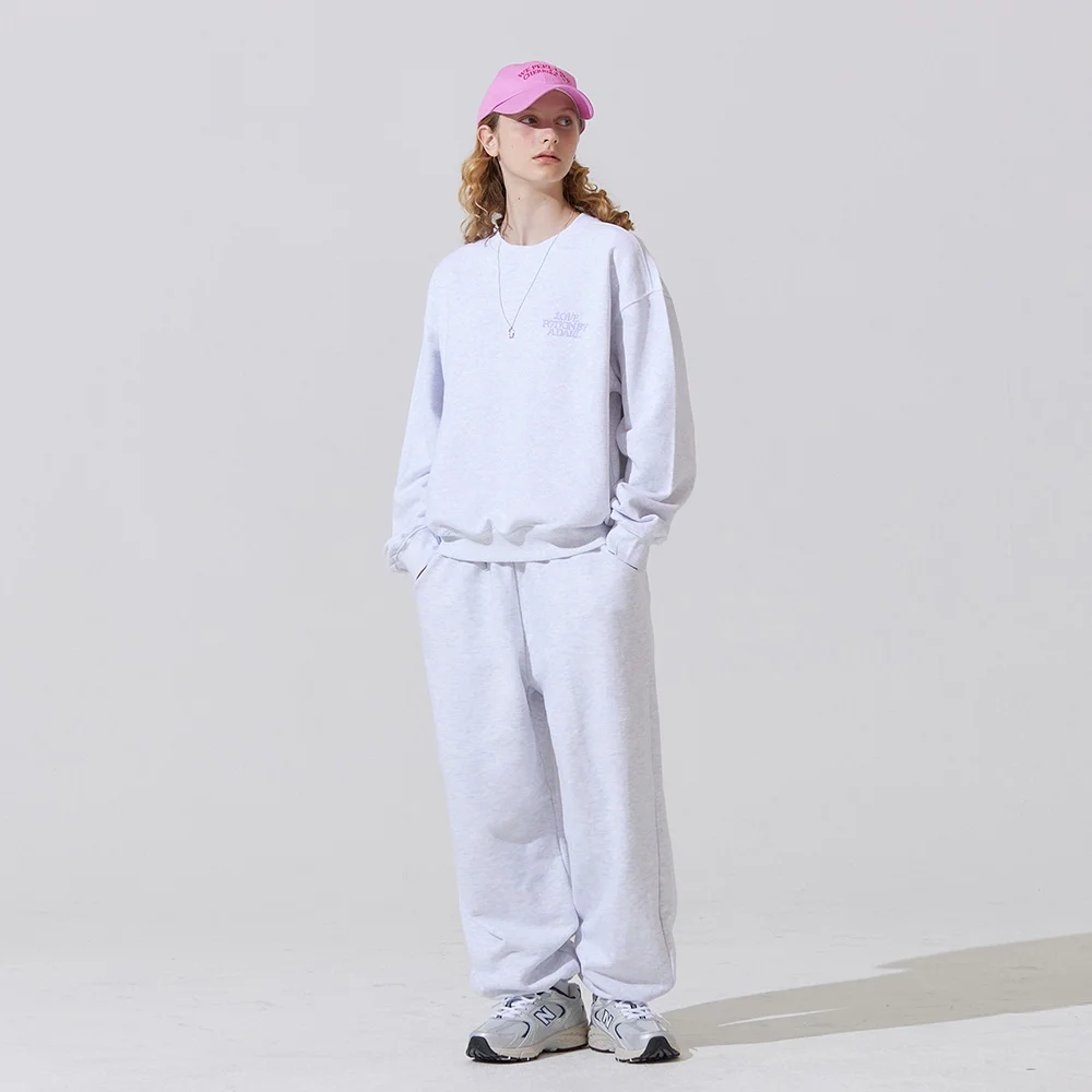 Back pocket embroidery jogger pants - whitemellange
