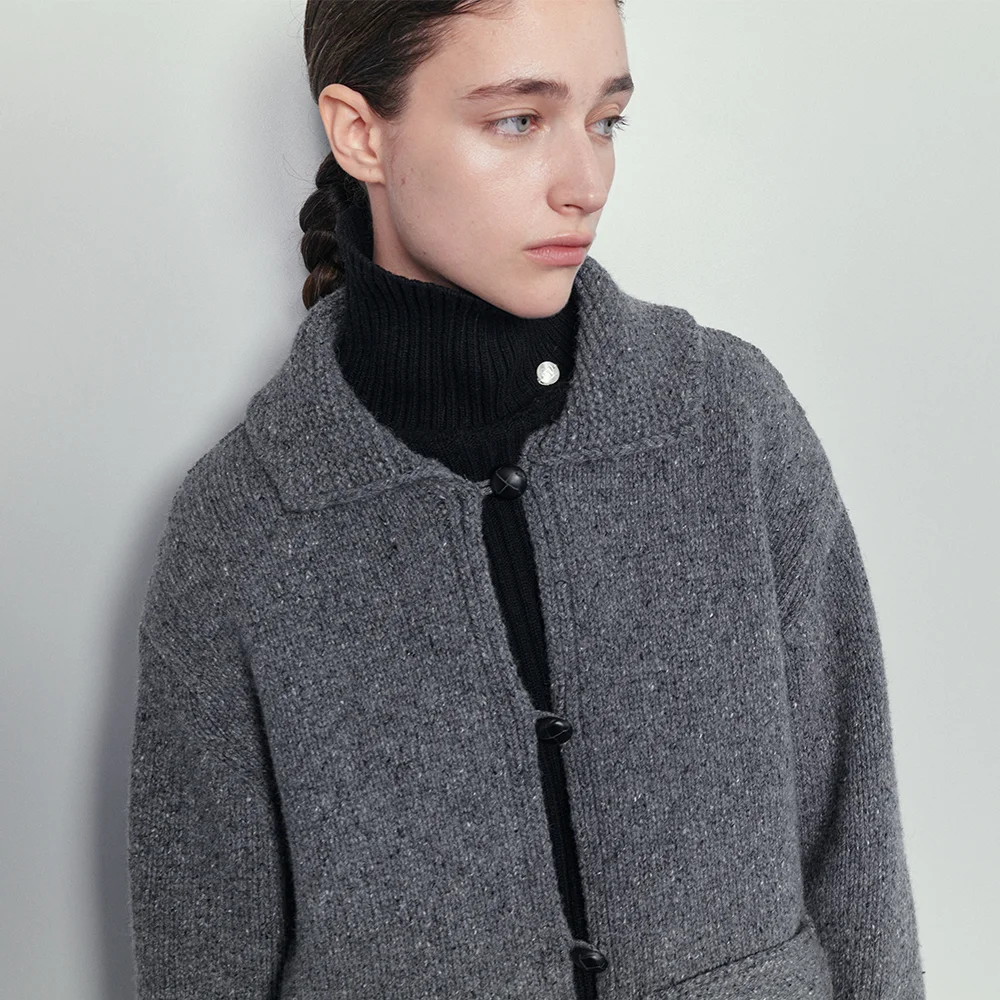 Victoria Knit Cardigan (Charcoal)