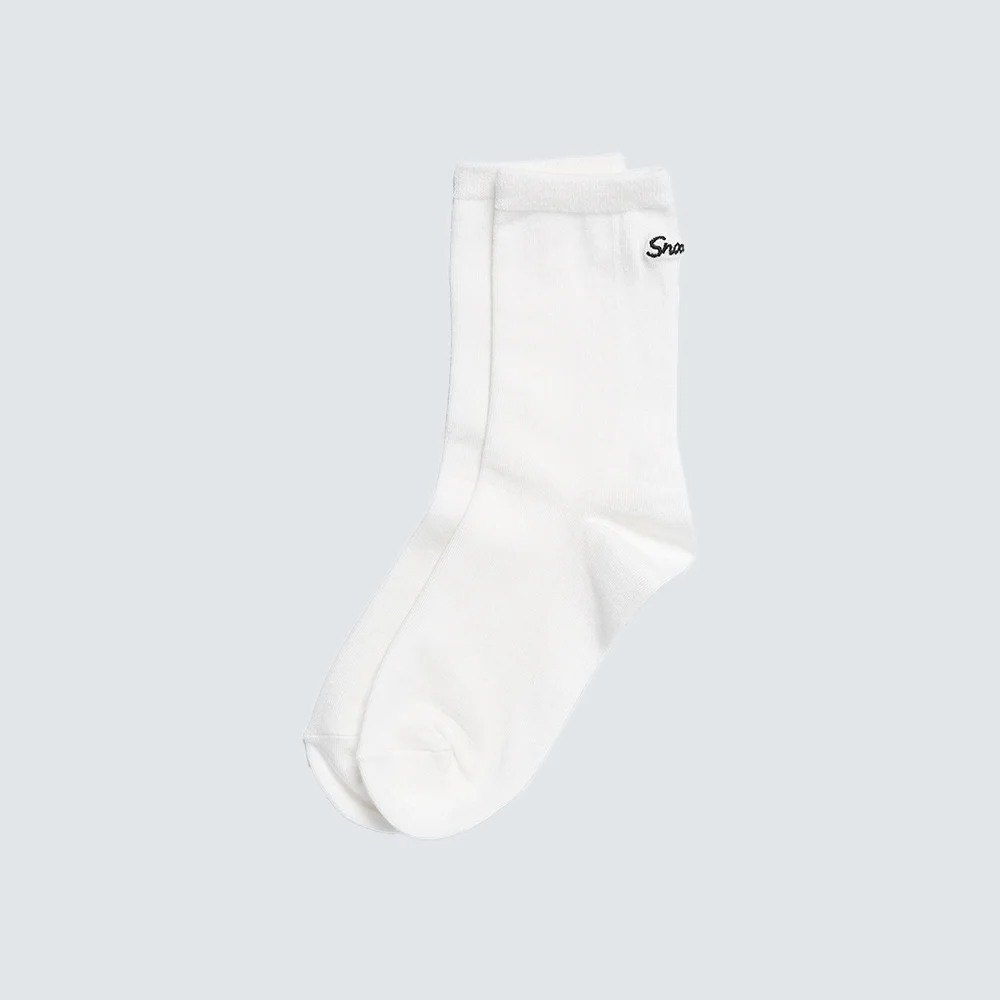 字母印花 中筒襪 Off White (S25ZWFSO84)