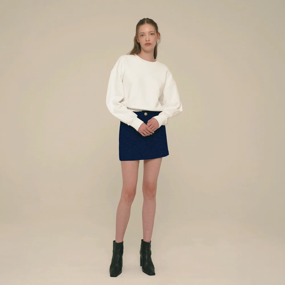 Wool Blended Mini Skirt