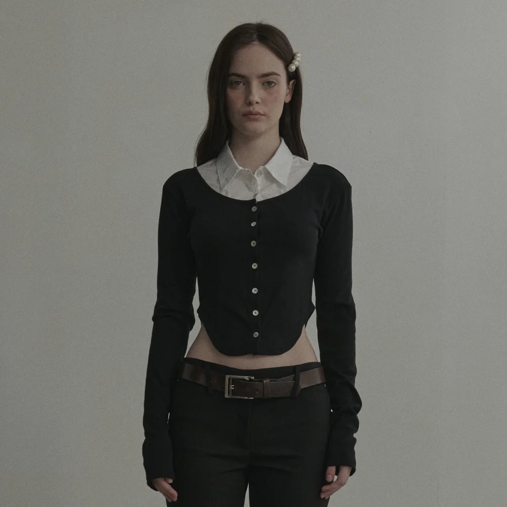 Emma Shirt Cardigan-White