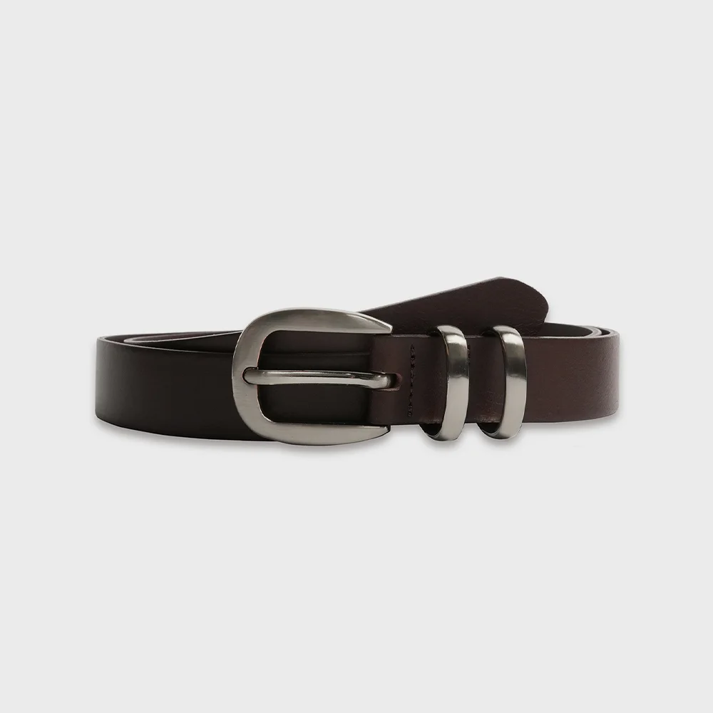 牛皮 雙 毛圈 腰帶 BROWN