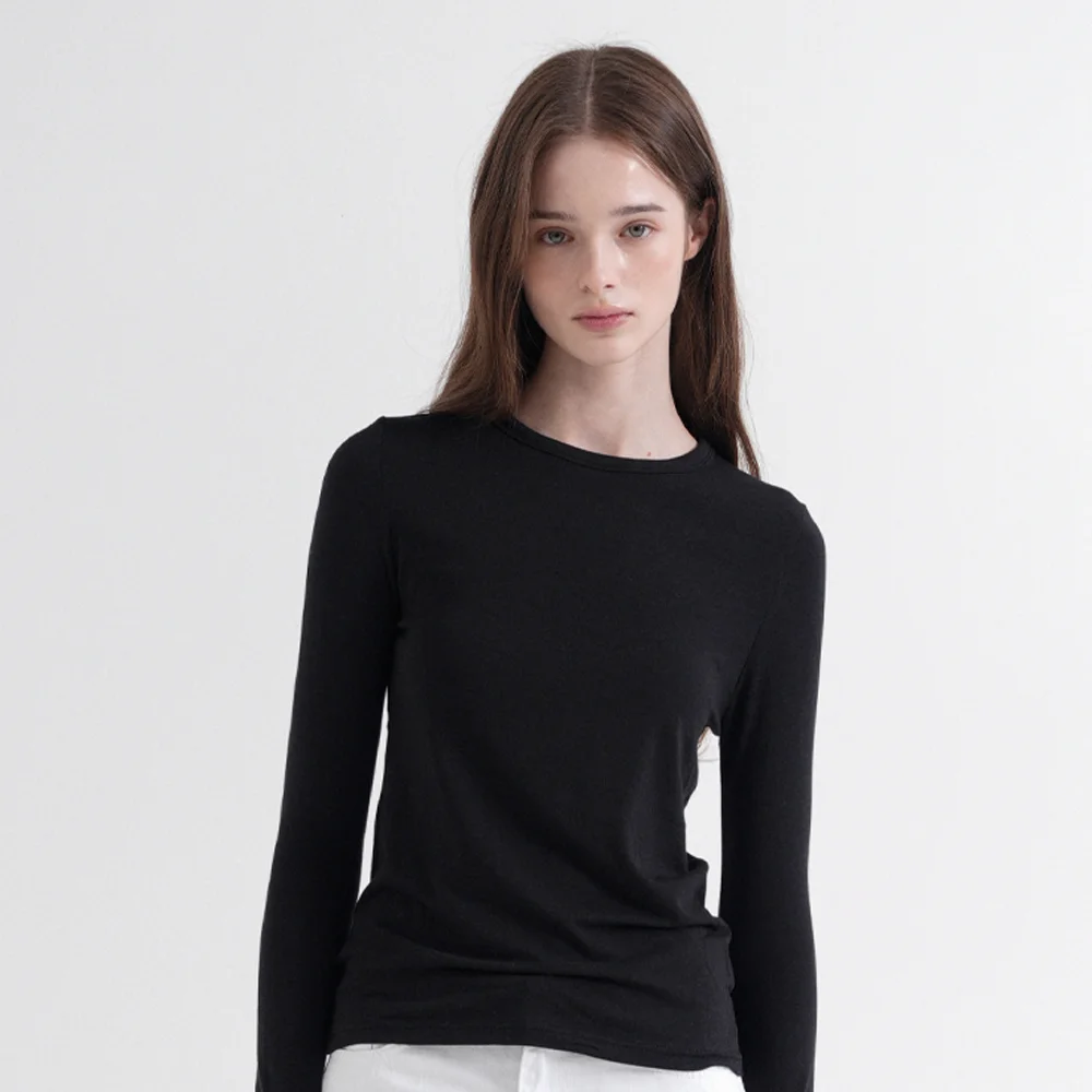 Essential Round Slim T-Shirt (black)