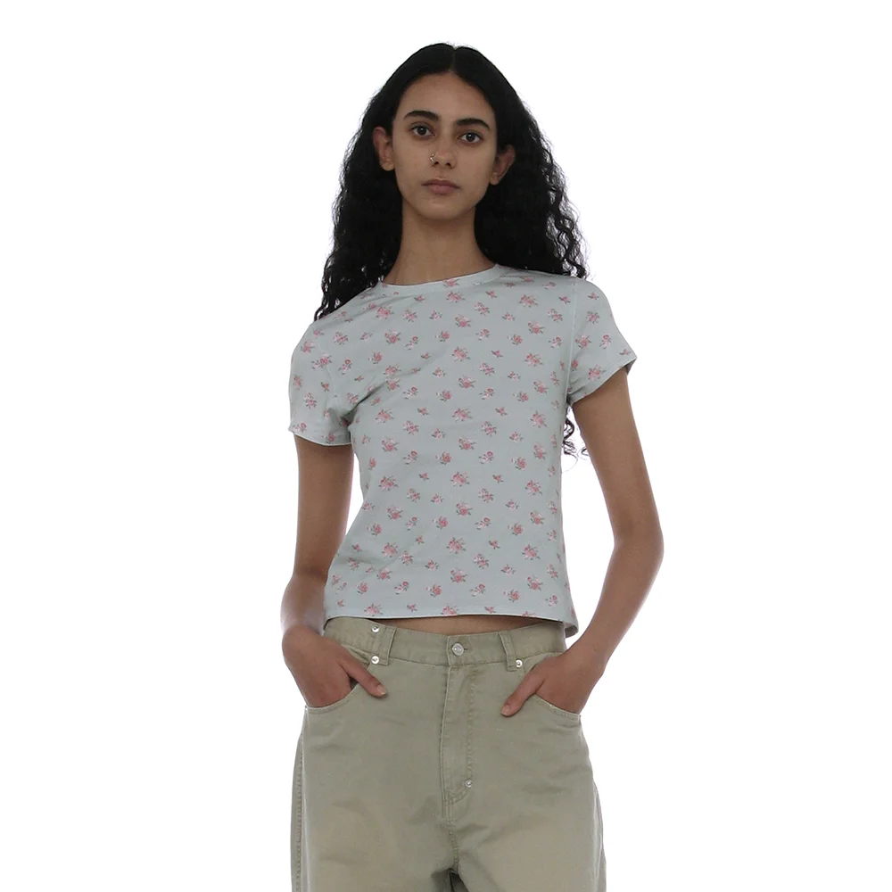 FLORAL PRINTED SHORT SLEEVE TEE_MINT