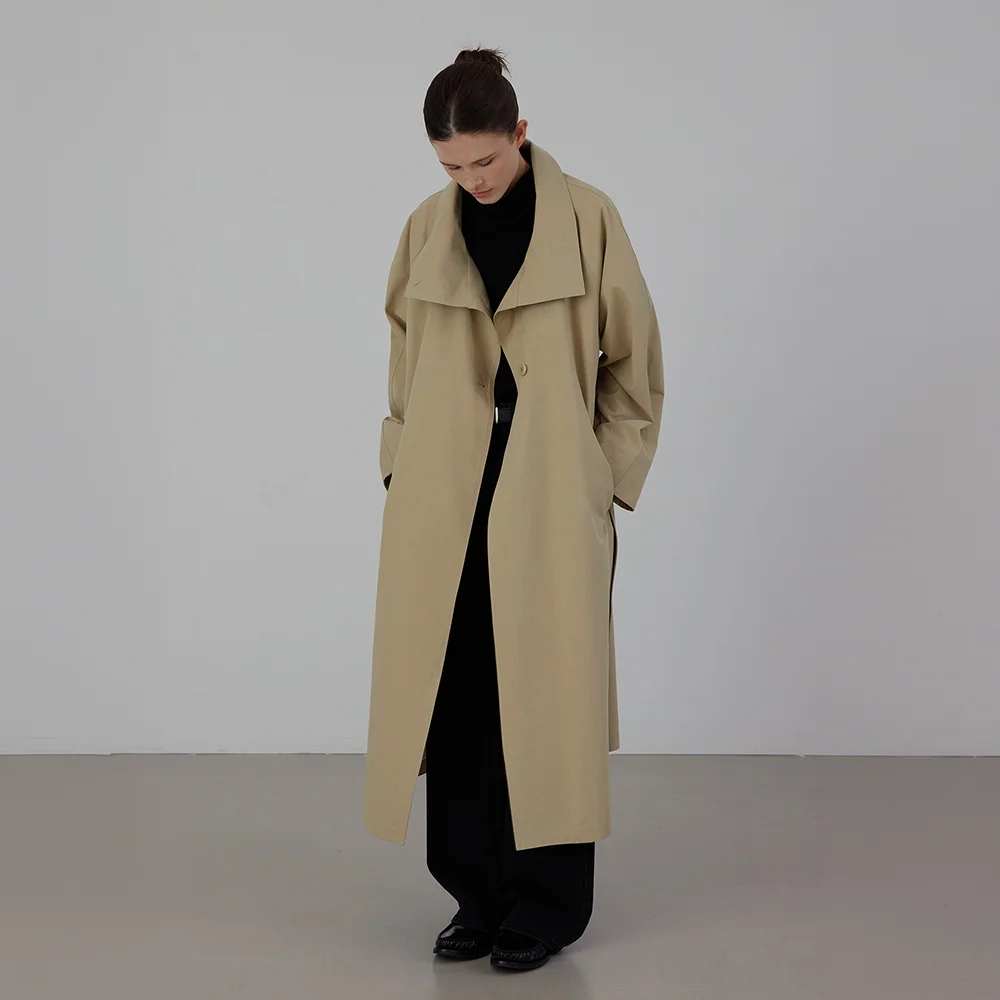 Camille High-Neck Trench Coat