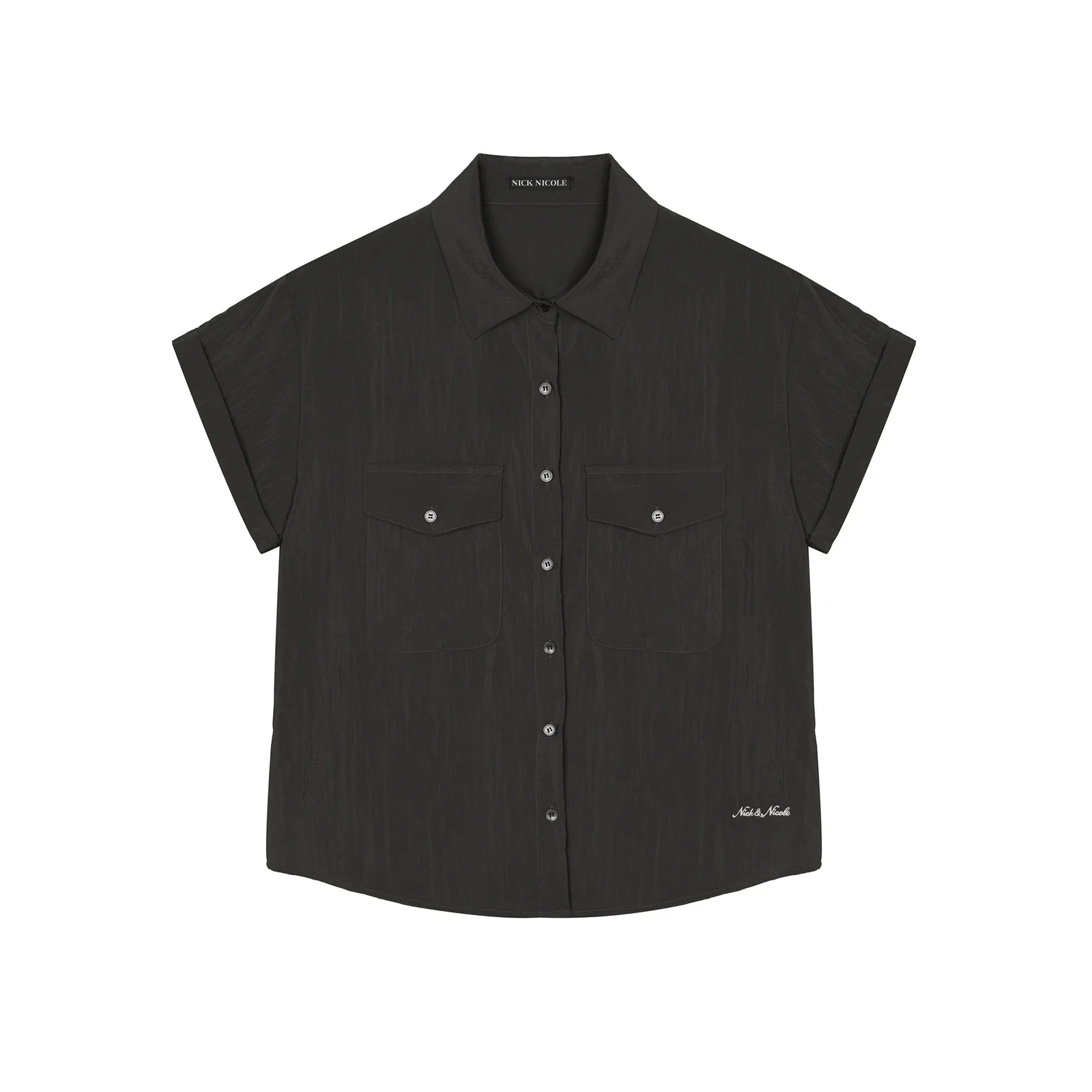 UTILITY POCKET HALF SHIRT_BROWN
