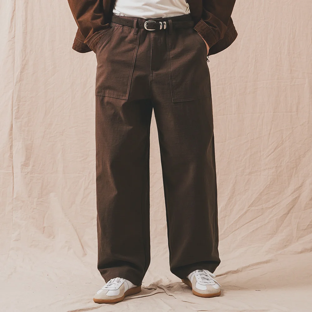 粗獷 Slub Fatigue Pants 啡色 JULP4678