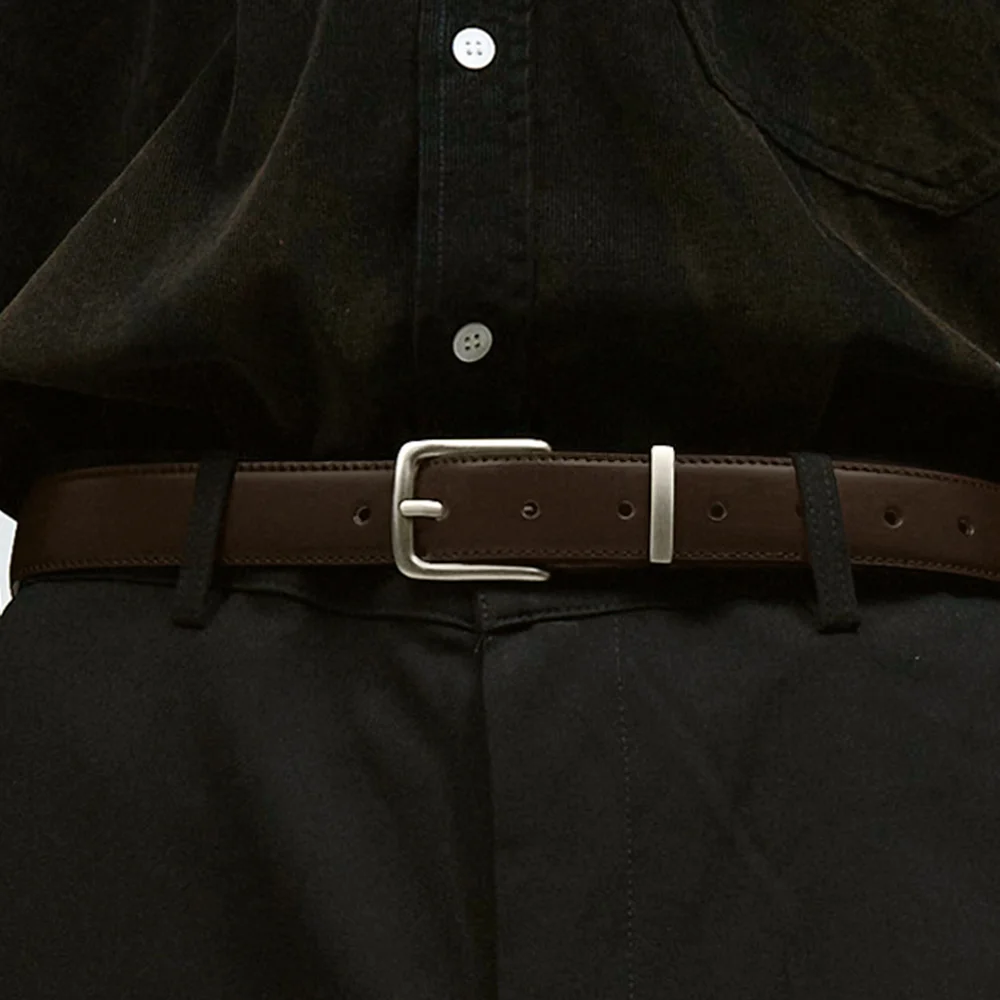 牛皮 蓬鬆 簡約 腰帶 BROWN