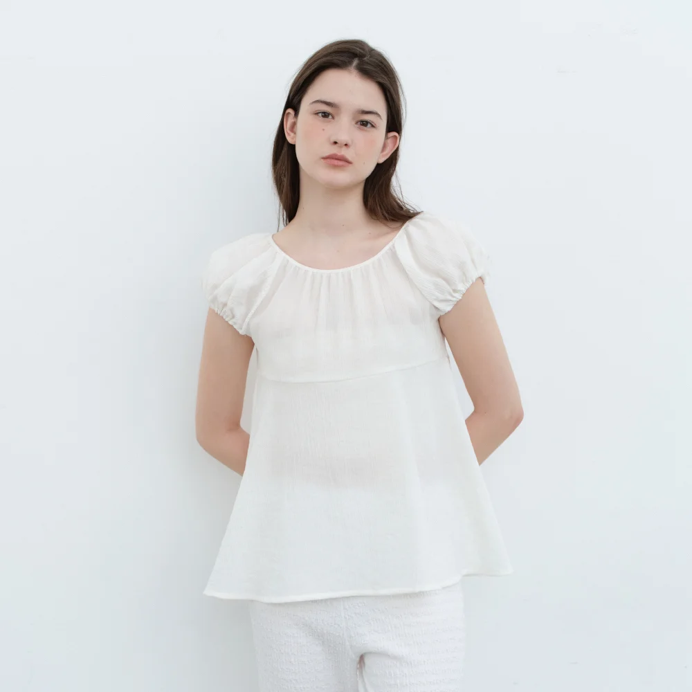 Puff Blouse-Ivory