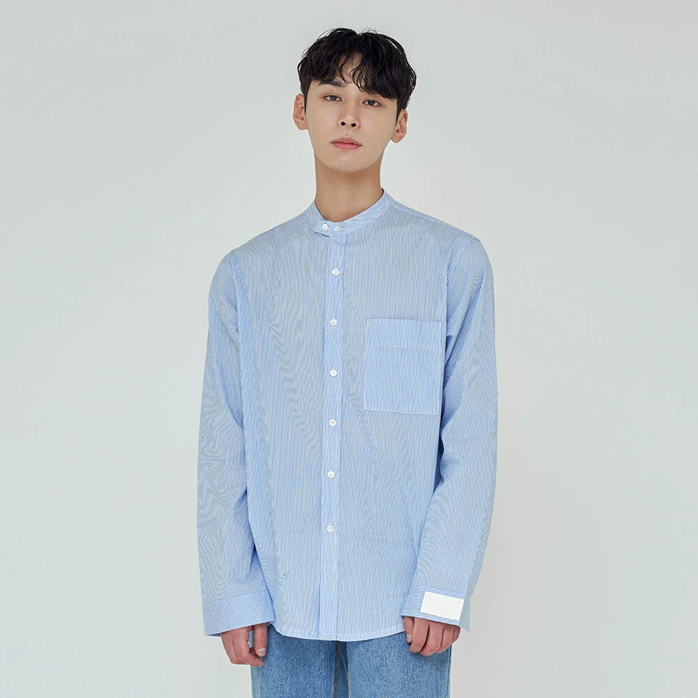 COMFORT NON-COLLAR ST SHIRTS LIGHT BLUE