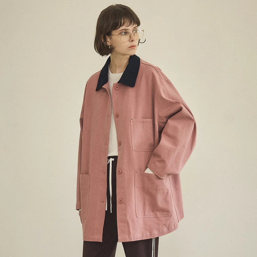 O3737 蜜桃色 工裝 外套_Indie pink