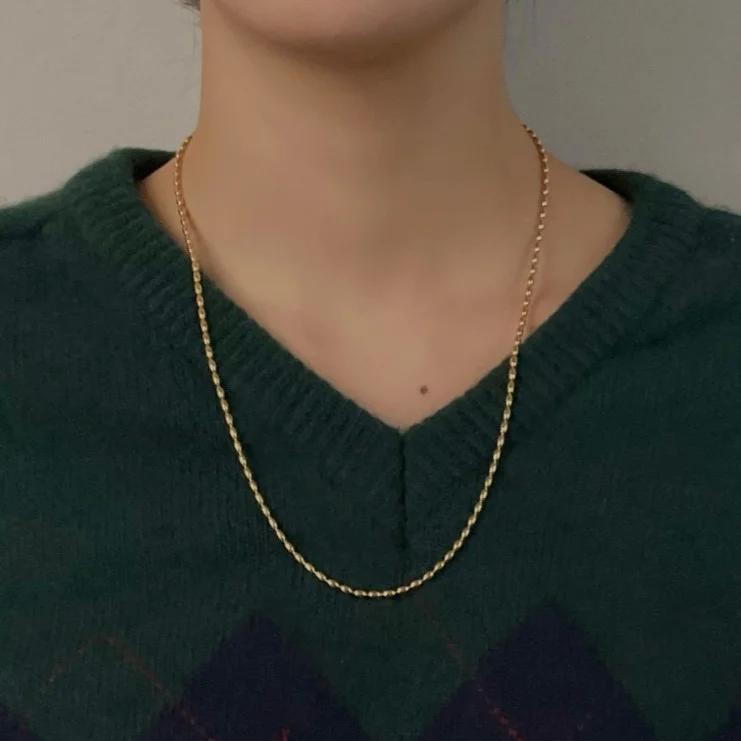 Oval chain necklace - gold