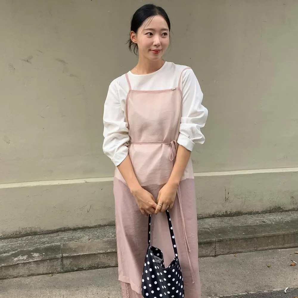 Grace sheer layered wrap dress - ash pink