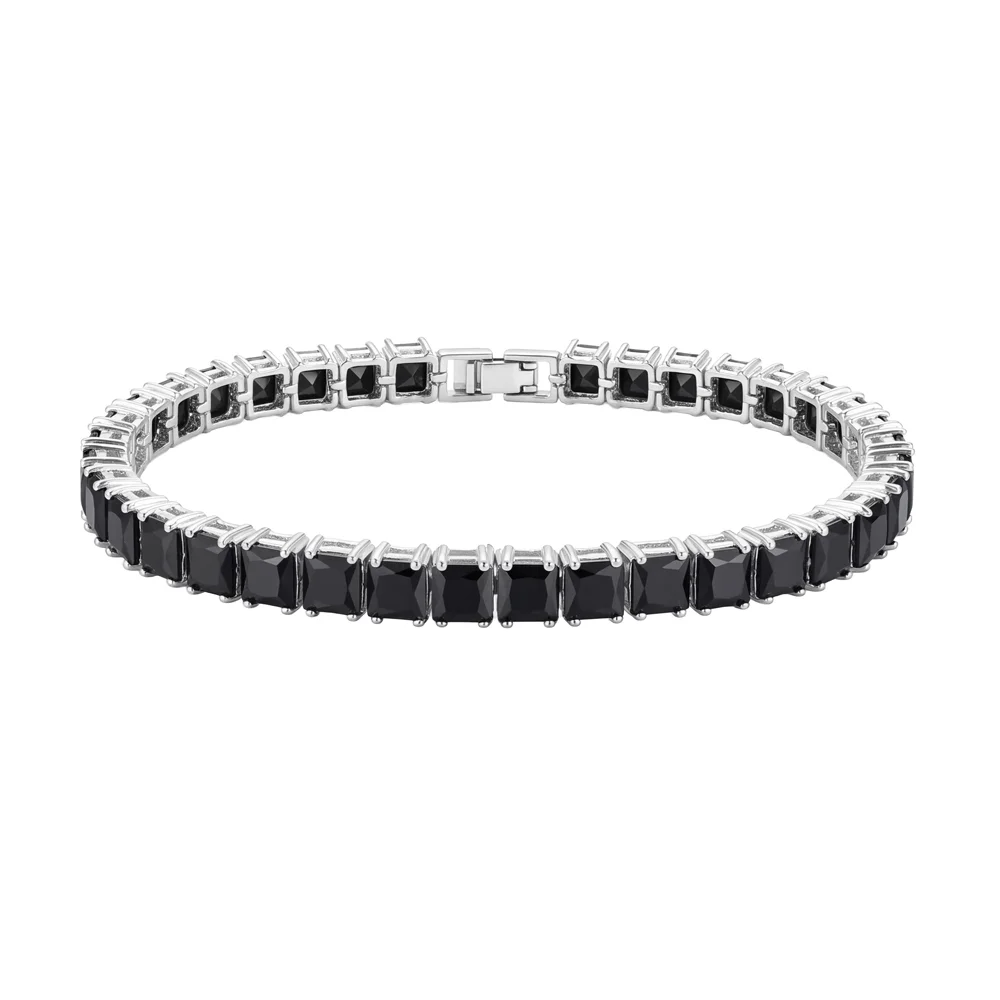 方形 水鑽 Train 手鏈_黑色 Square Cubic Train Bracelet_Black
