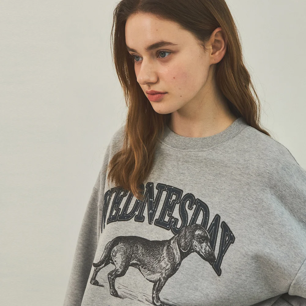 W/Ugly Dachshund Sweatshirt_Melange Gray(W25-TP02)