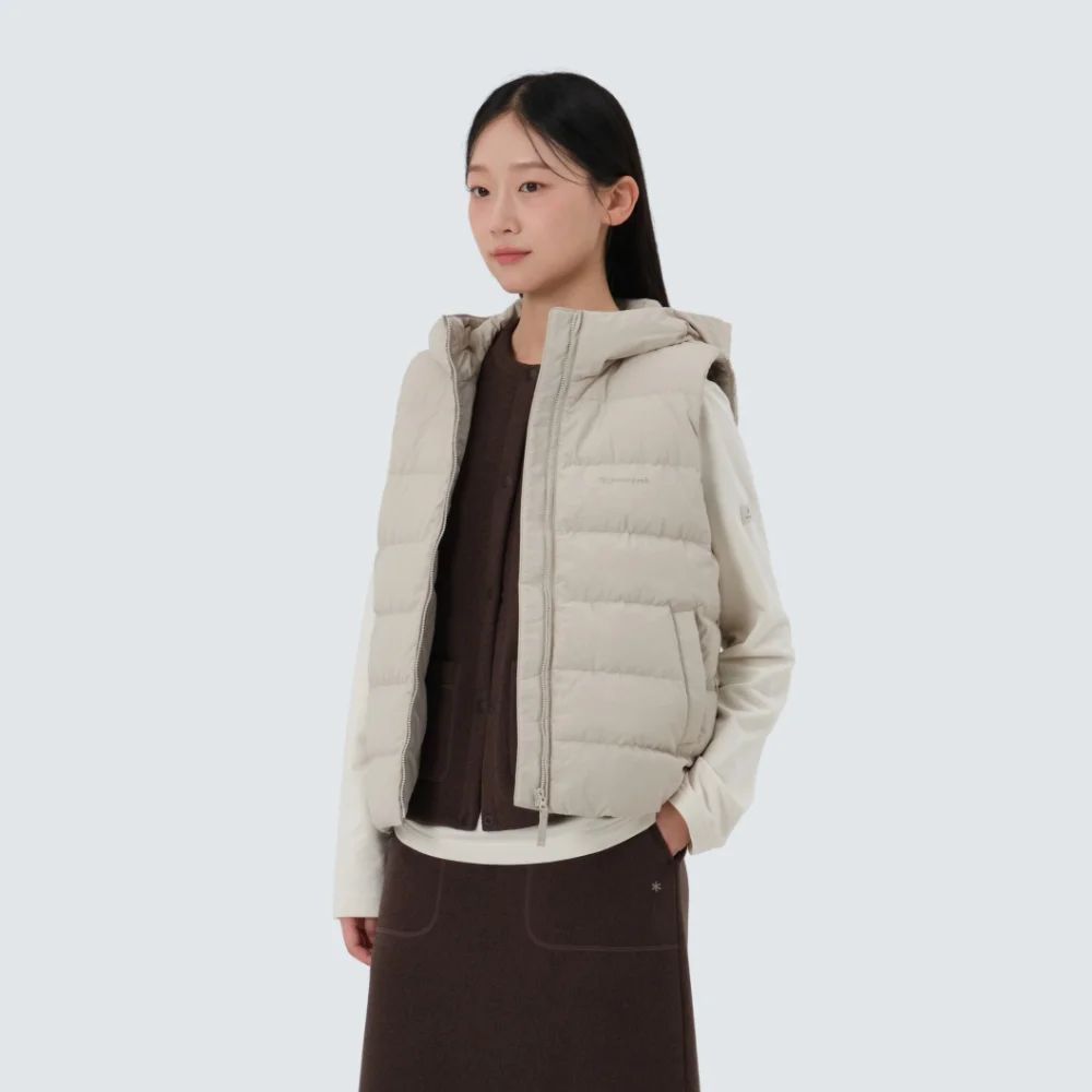 Land 女裝 連帽衫 輕量 Down Light Beige (S25WWGDV63)