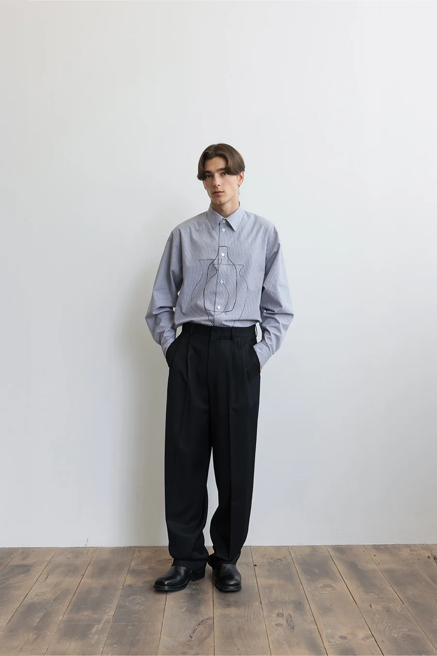 TWO TUCK WOOL TROUSERS