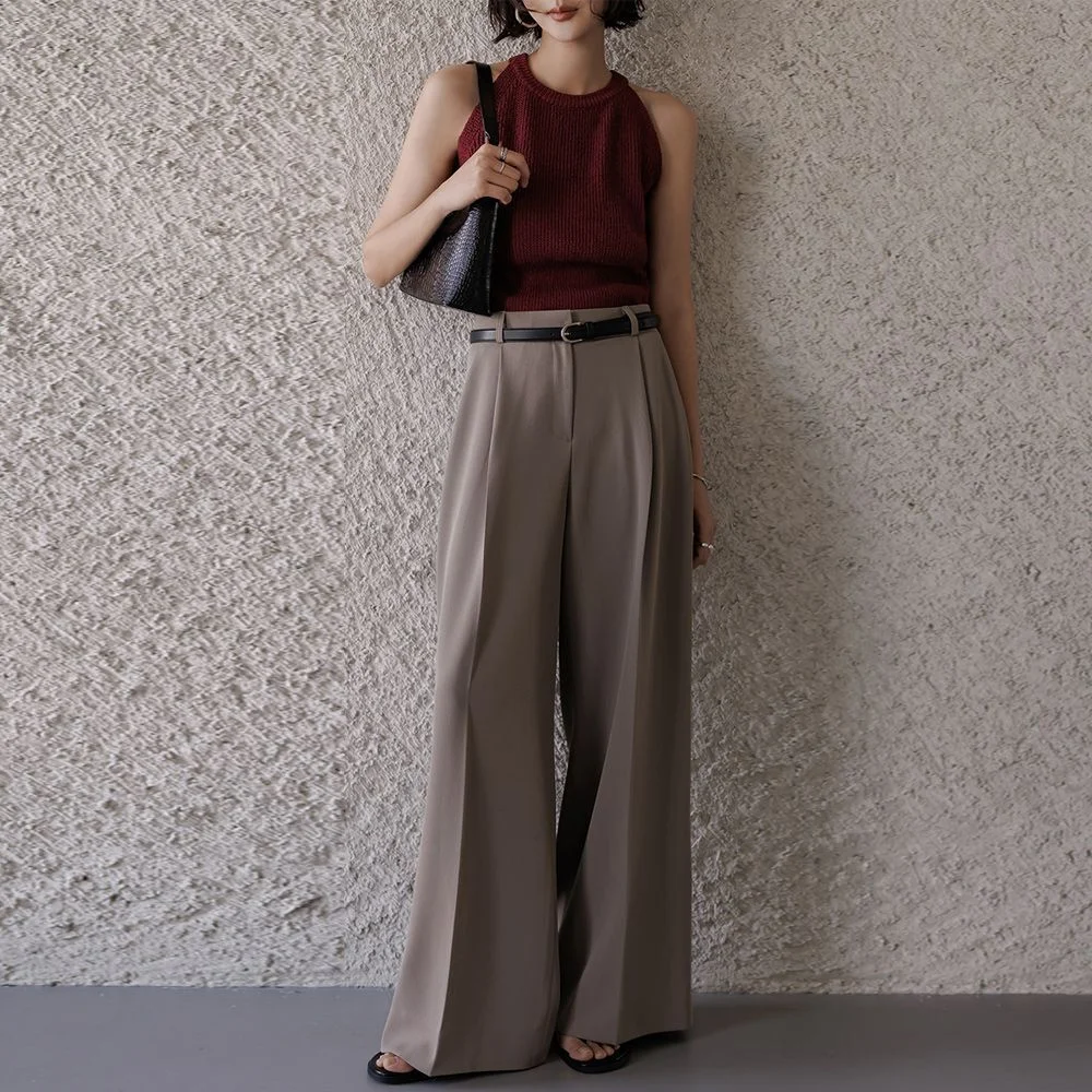夏季 Maxi 寬版 西褲(Mocha Beige)