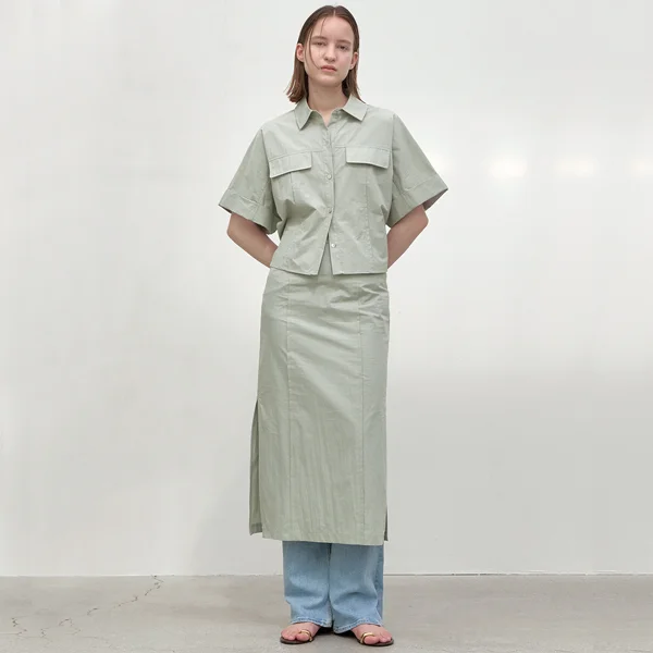 ESSENTIAL PIN TUCK SET-UP SHIRT(BL-4226)
