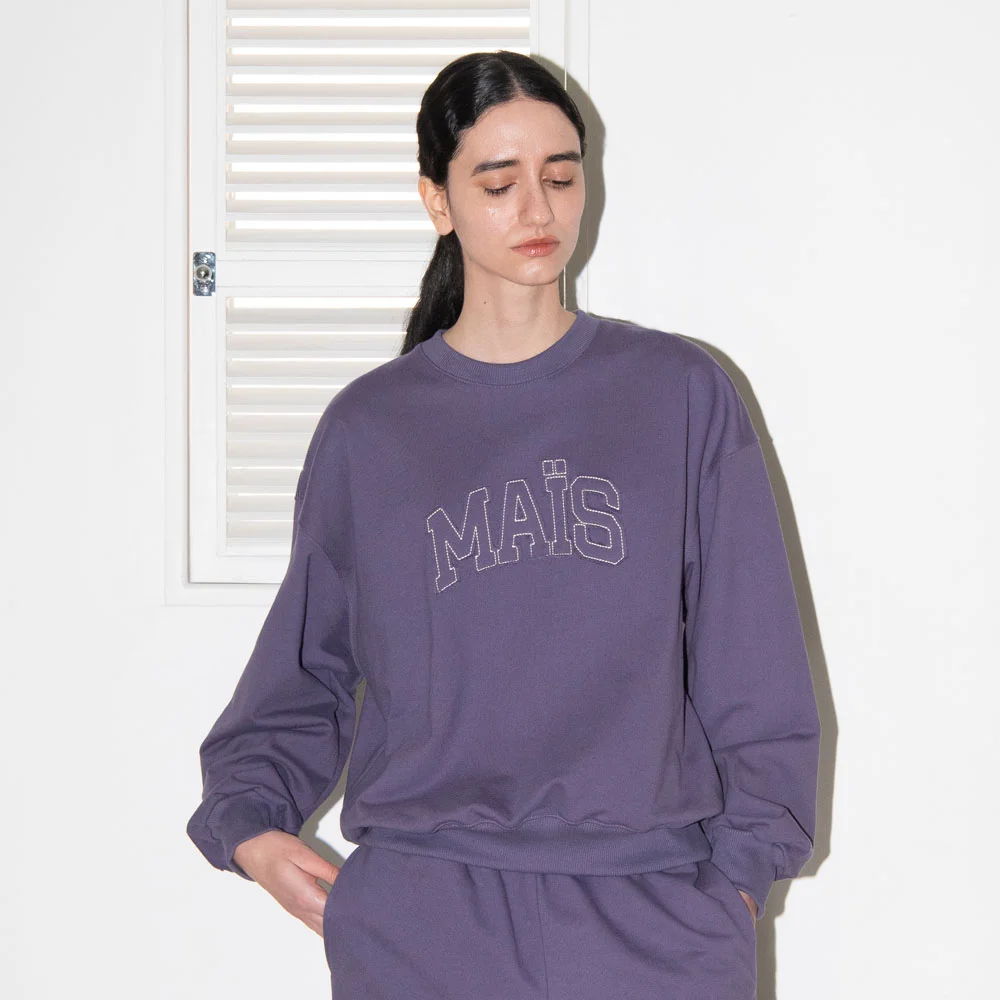APPLIQUE LOGO SWEATSHIRT / PURPLE