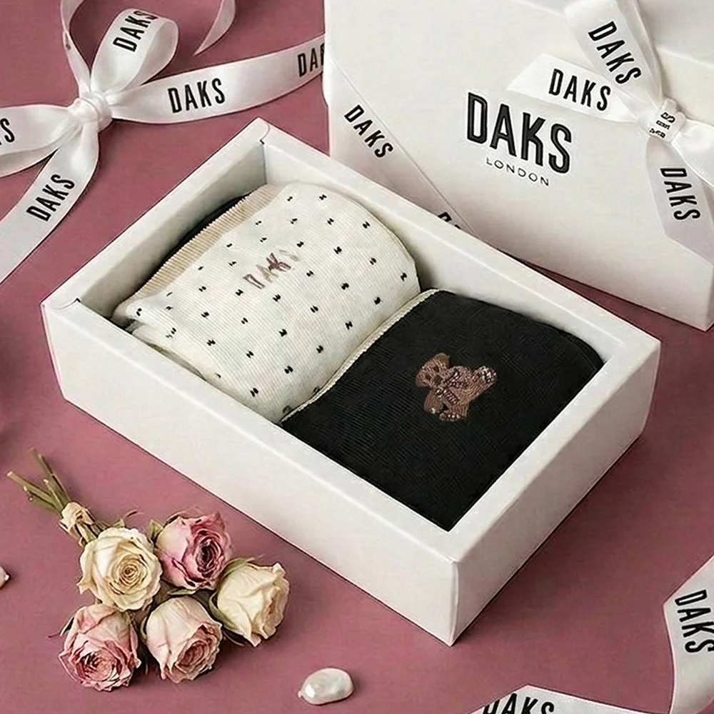Daks Bear 刺繡 裝飾 長筒 2雙套裝 DCSS6F403WT