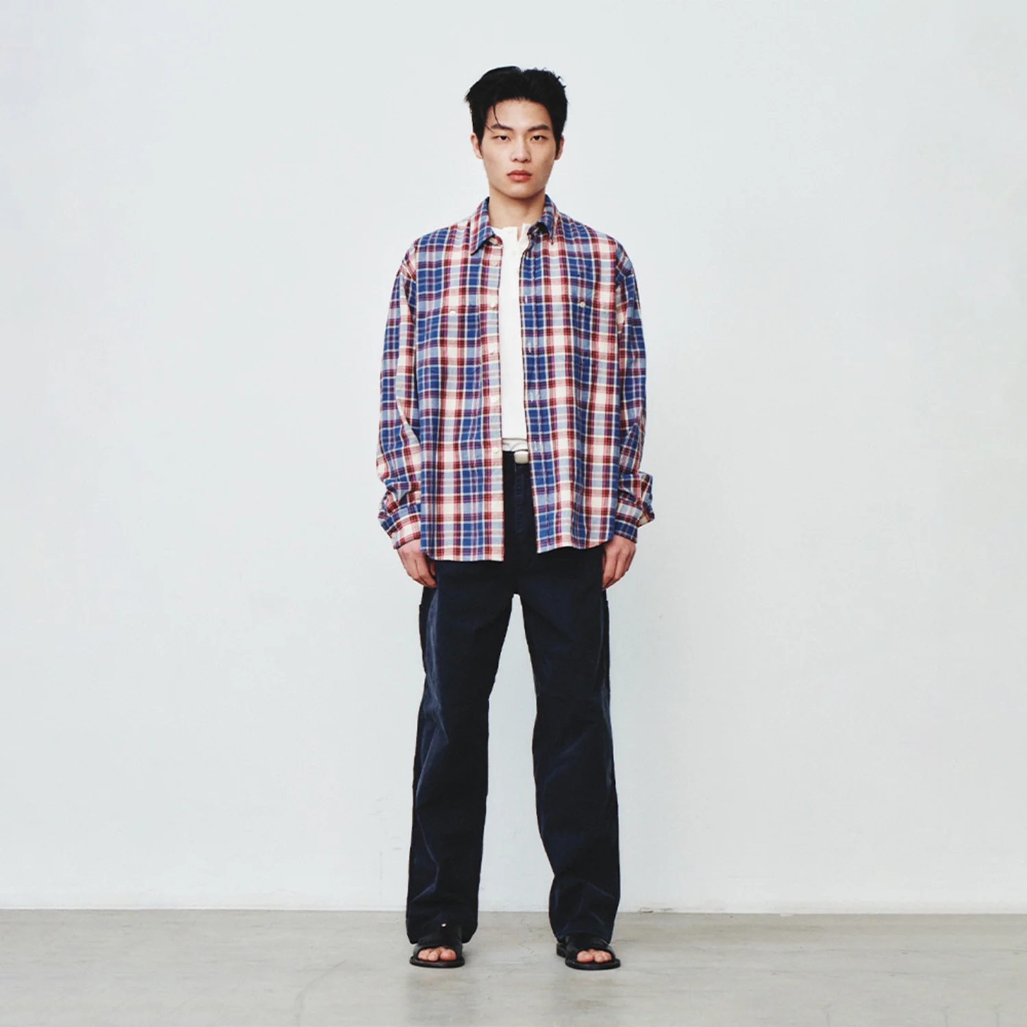 Two Pocket Check Shirt_Blue