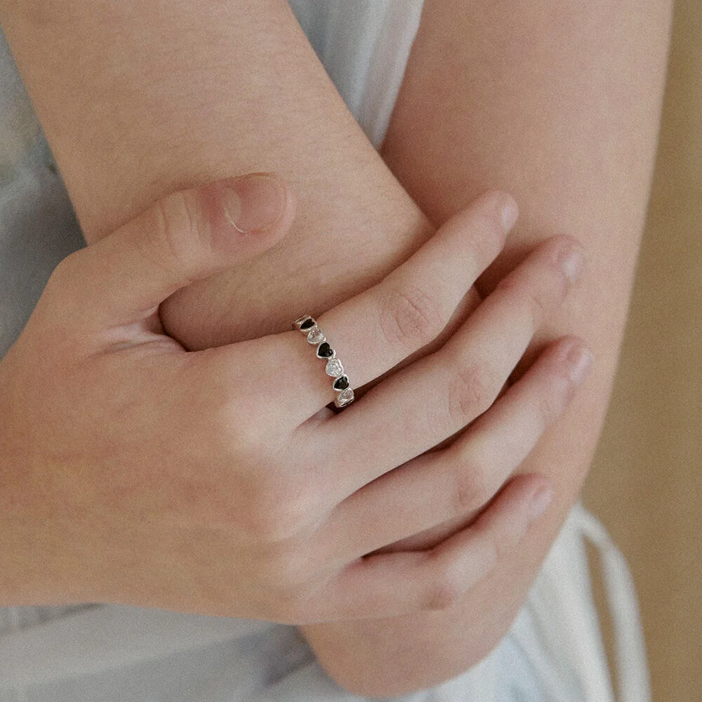 Heart Mix Stone Ring. RB1207