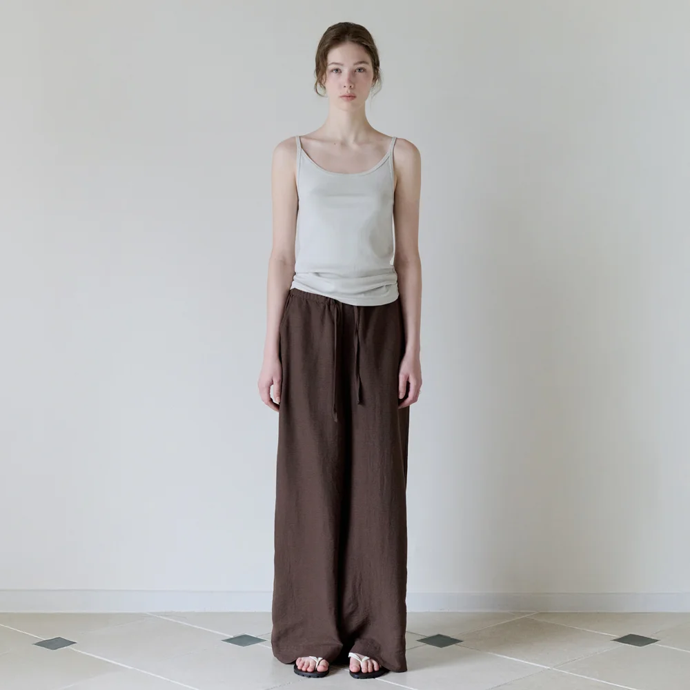 COAST WIDE STRING PANTS_BROWN