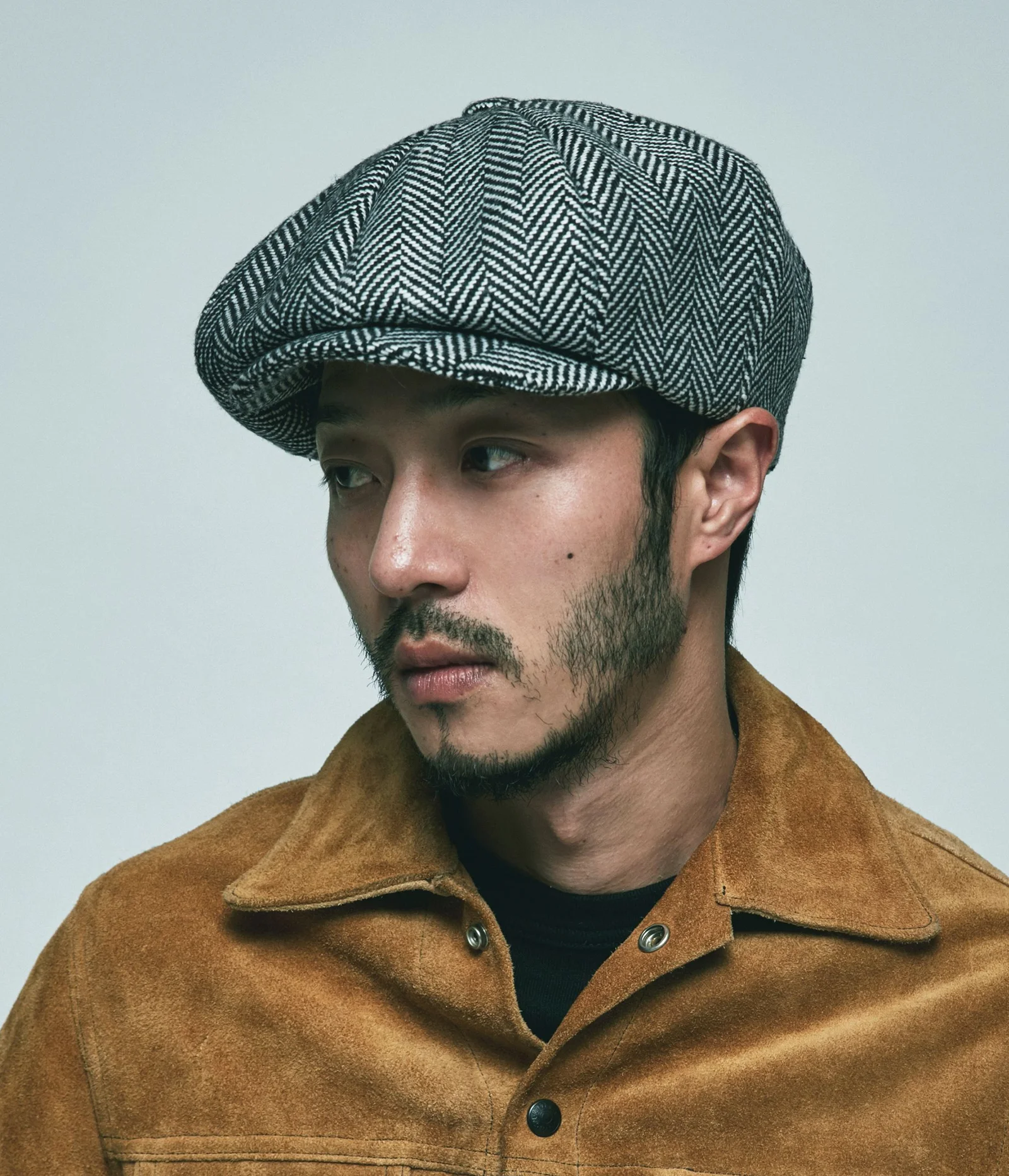 wool herringbone big apple hat