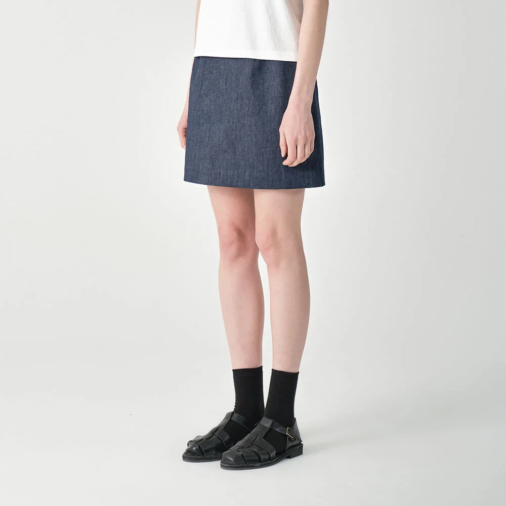high waist mini skirt_denim
