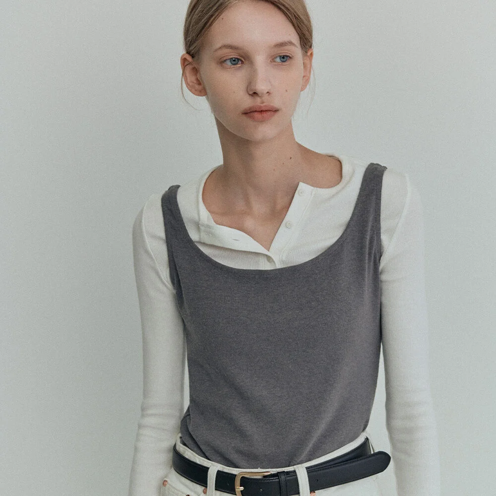 Notting henley neck T-shirt (White)