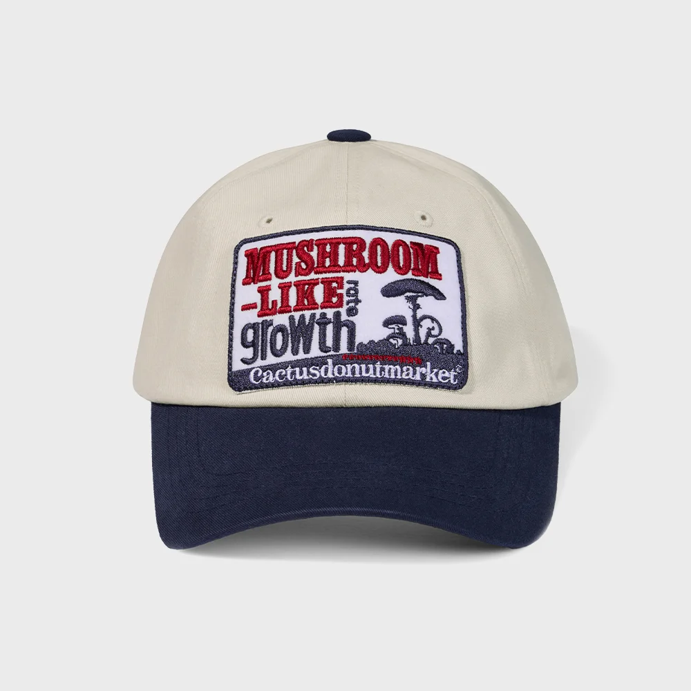Mushroon Patch Two Tone Ball Cap - Ivory/Navy