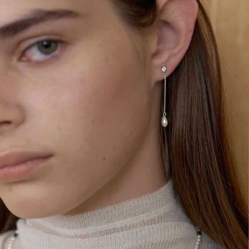 Pearl Drops Middle Earrings (L253MER020)