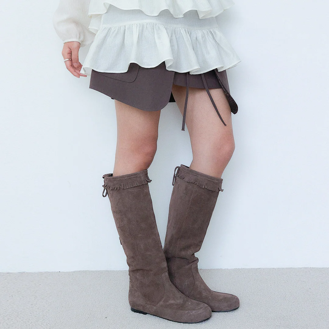 SUEDE TESSLE LONG BOOTS