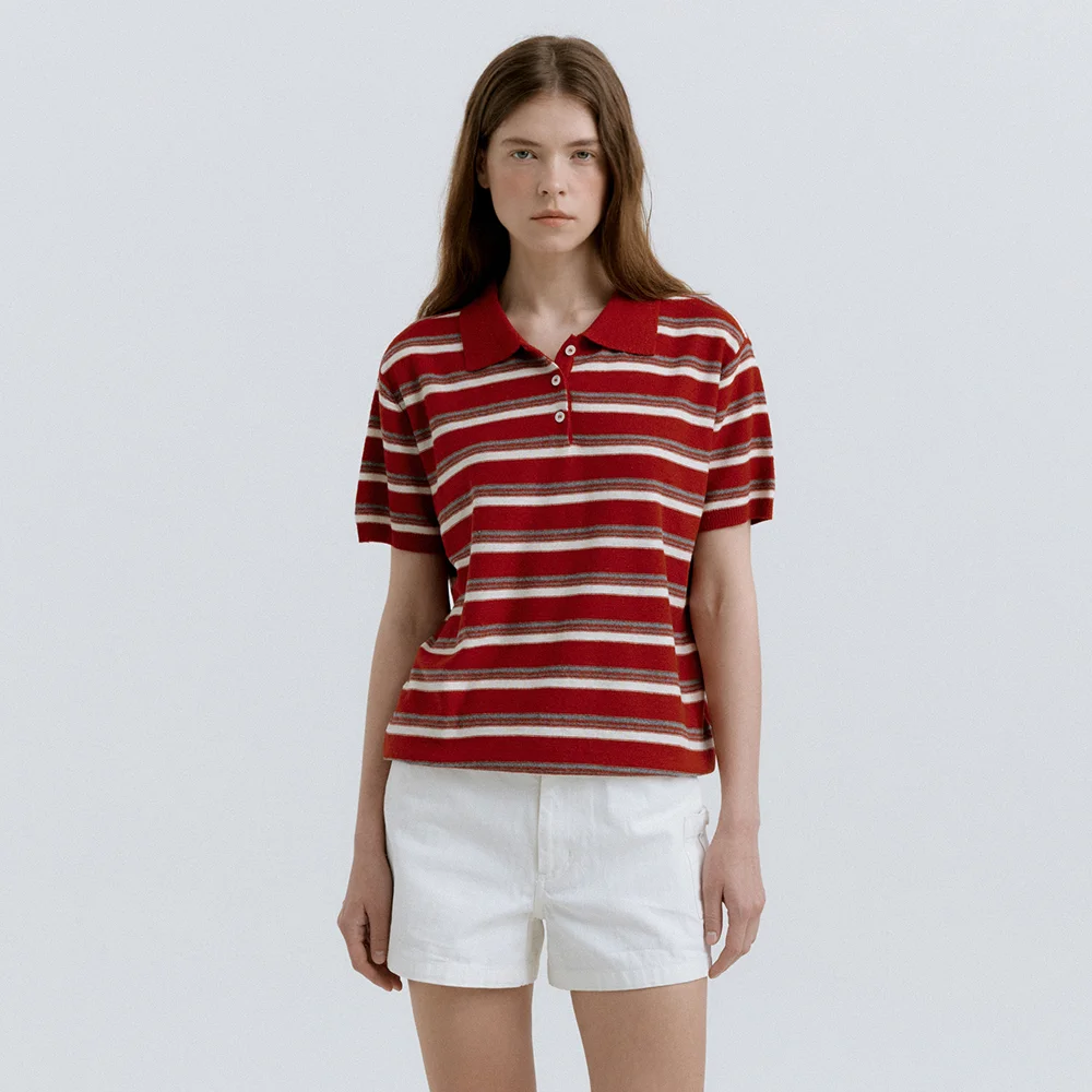 Noa Stripe Collar Knit (Red Stripe)