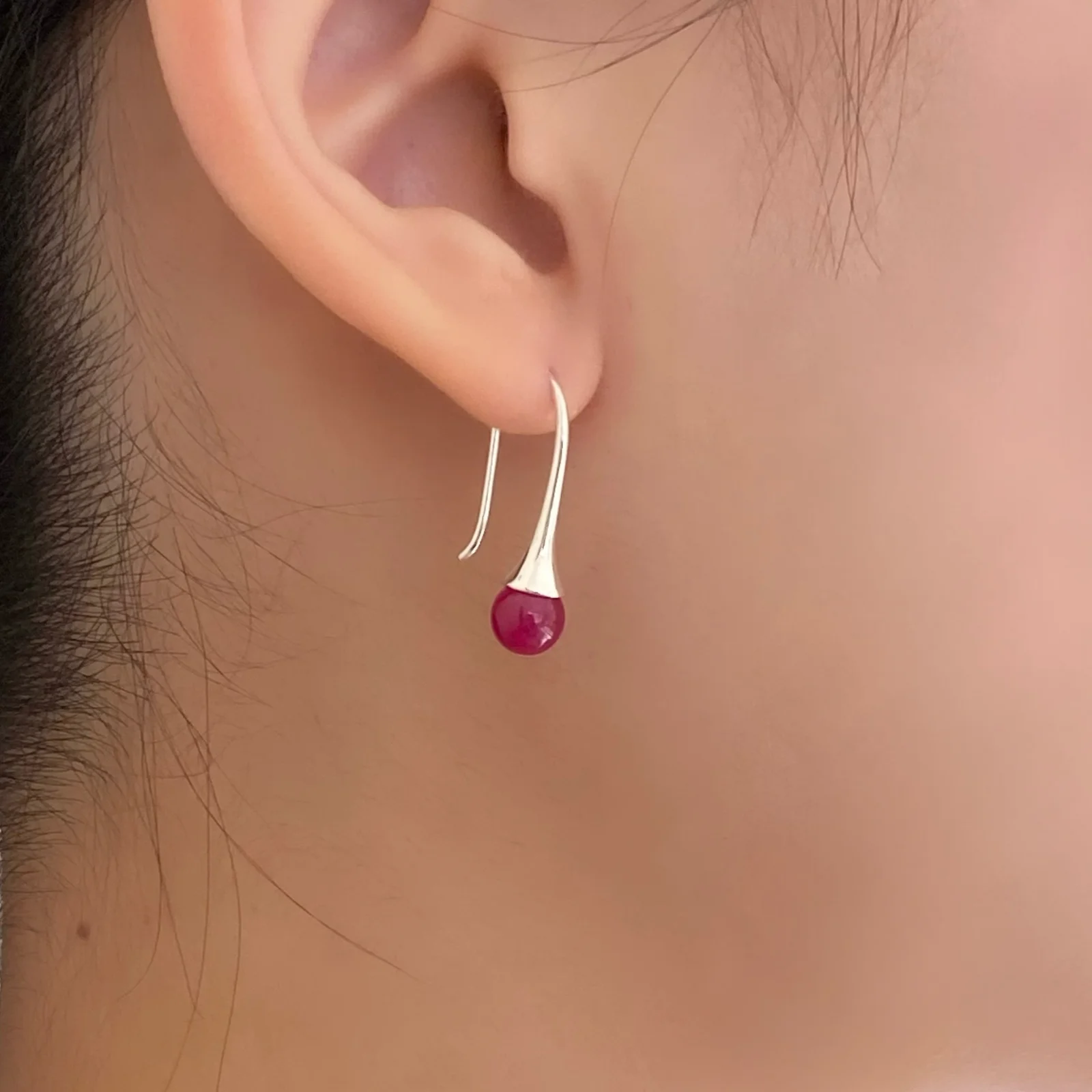 Ruby Hook earrings