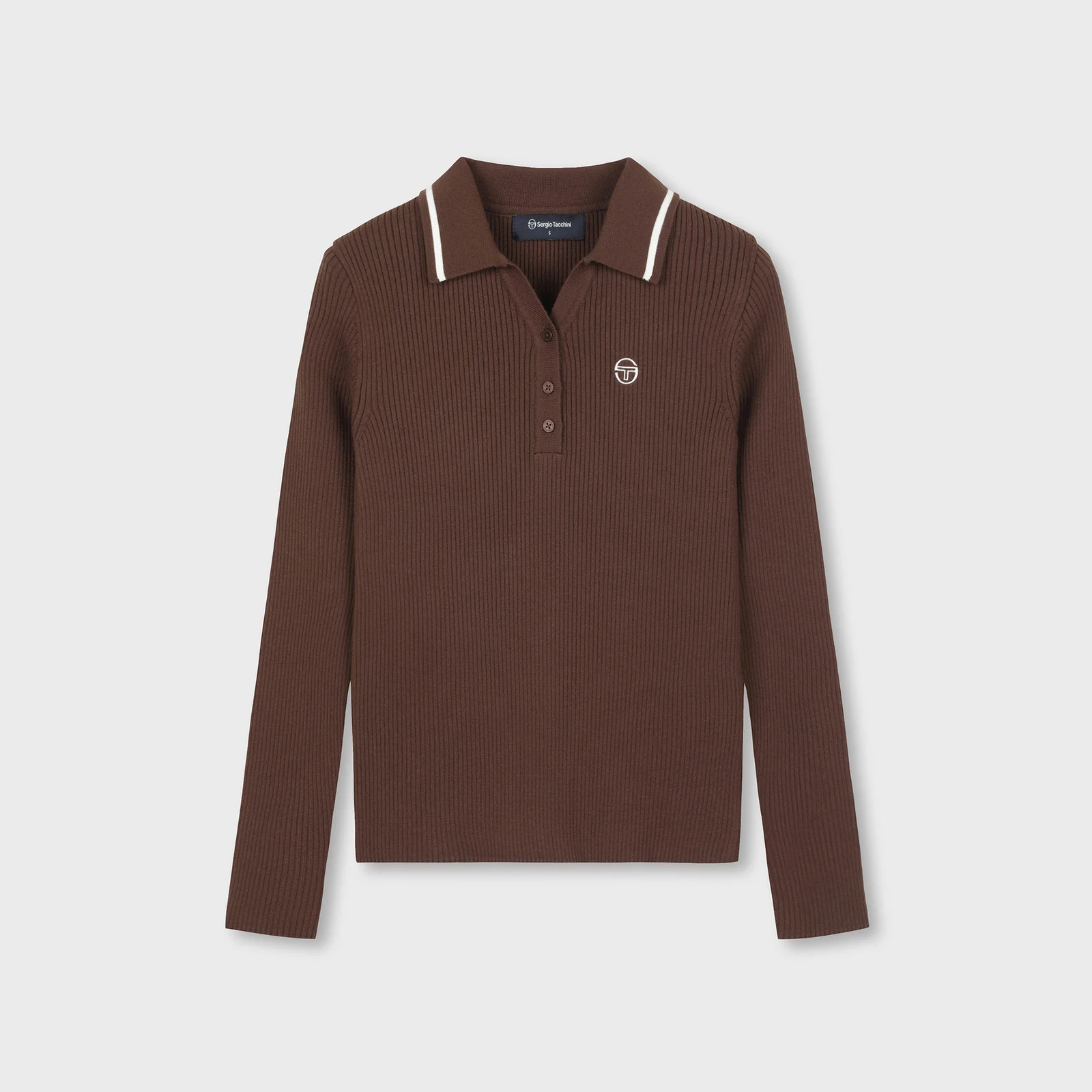 W 衣領 撞色 修身 毛衣 Polo (D.Brown)