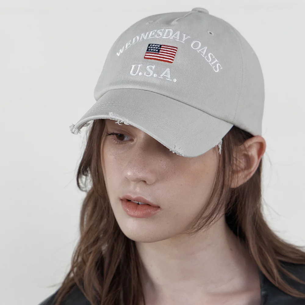 Flag Damage Ball Cap_CREAM(WB6AC07)