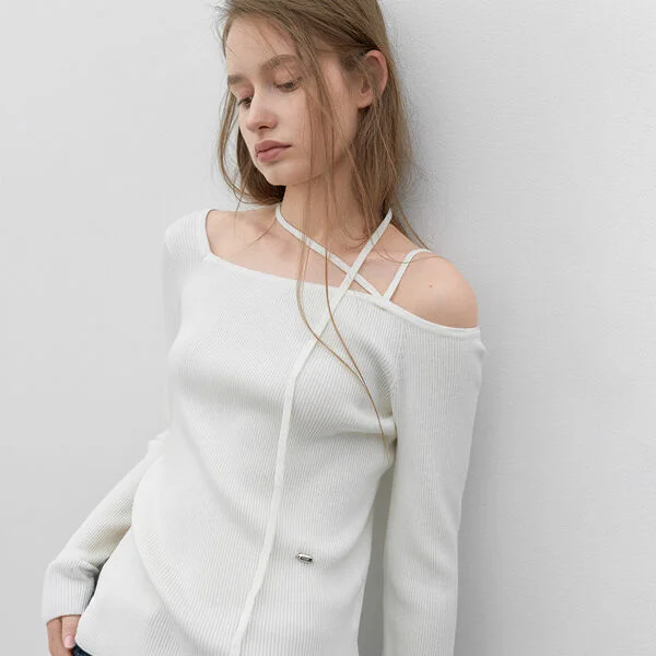 ONE OFF SHOULDER STRAP SLIM FIT KNIT (T-7180)